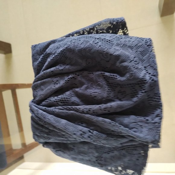 AND royal blue lace mini dress strapless prom dress - Picture 8 of 9